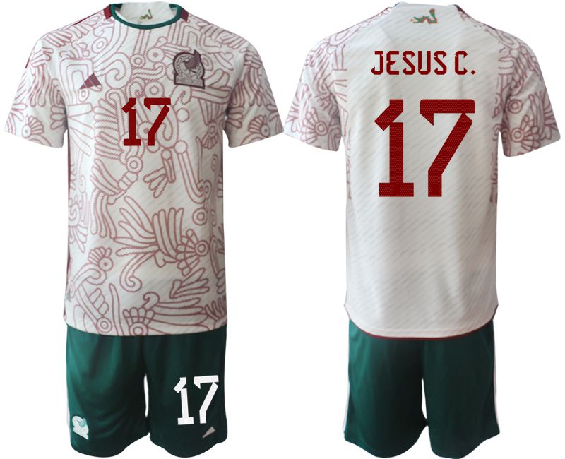 Men 2022 World Cup National Team Mexico away white #17 Soccer Jerseys